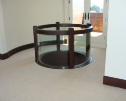 Nothing is an impossibility for our company. If you like a radius look with your railing. We can do mild radius, and inclined radius to a very tight radius.
